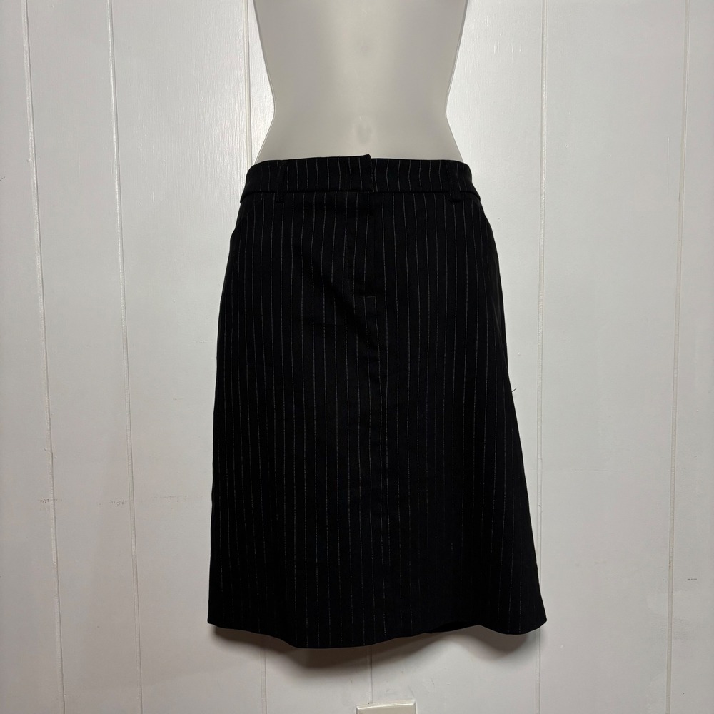 Y2K VTG Mandee Black Pinstripe Pencil Skirt Sz 11 Grunge Dark Academia Classic